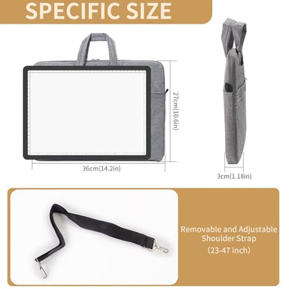 YINGWOND 9000LUX A4 Rechargeable Tracing Light Box with Padded Case,Wireless Diamond Art Light Board,Side Physical Buttons and Magnetic Portable Light Pad for Diamond Painting,Drawing,Sketching - style: Rechargeable A4 Black with Bag