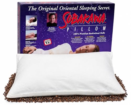 Sobakawa Traditional Buckwheat Standard Size Pillow Organic Cotton with Natural Technology for Cool Sleep, Neck Support for Back and Side Sleepers or as a Meditation Cushion,White - size: Standard
