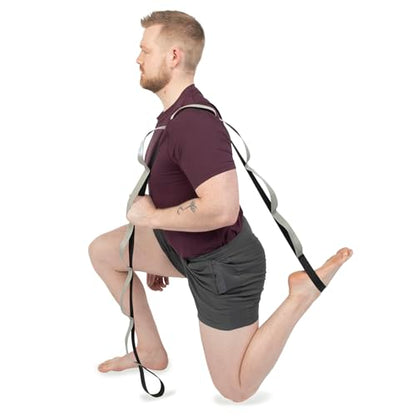 OPTP Stretch Out Strap Pro with Exercise Book, 11 Loops USA-Made Yoga Strap