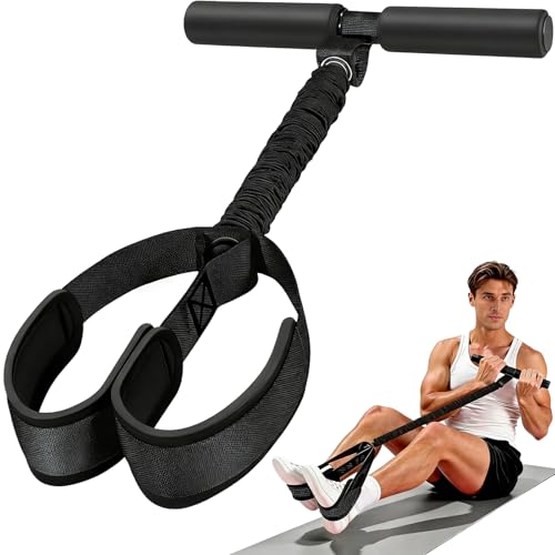 Upgraded Pedal Resistance Band with Handle, Thickened Latex Tubes and Soft Foam Fabric Foot Pedal, Abdomen, Waist,Core/ABS, Arm, Leg,Arms Equipment Gift for Women,Physical Therapy - color: Black
