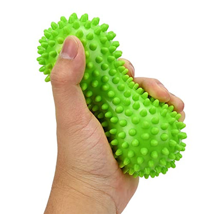 Drfeify Massage Ball, PVC Spiky Muscle Relaxation Ball for Pain Relief, with Strong Spikes for Fitness Yoga, Back Neck Feet (Green) - color: Green