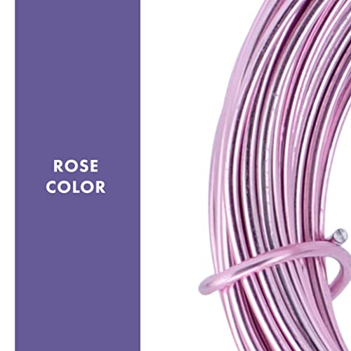 Artistic Wire Aluminum Craft Wire, 12 Gauge - Bendable, Floral, Armature, Sculpture, Jewelry Making, Round, Rose, 39.3 ft - color: Rose