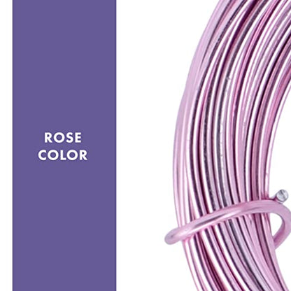 Artistic Wire Aluminum Craft Wire, 12 Gauge - Bendable, Floral, Armature, Sculpture, Jewelry Making, Round, Rose, 39.3 ft - color: Rose