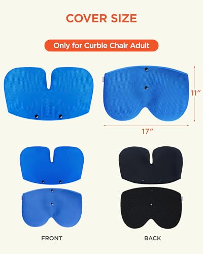 curble Grand Cover, Detachable Cover for Adult Chair, Ergonomic Chair Back Support and Lumbar Support (Blue) - color: Cover Blue