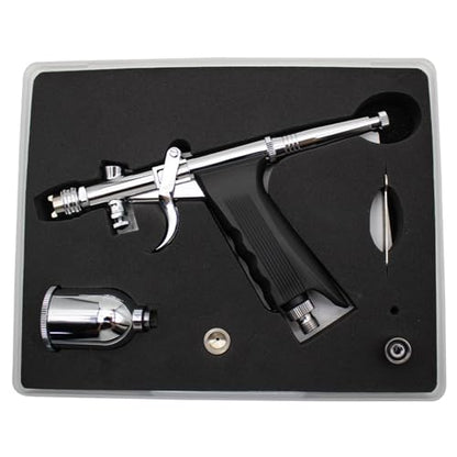 Uouteo Airbrush Kit, Airbrush Trigger Gun with 0.5mm Fan Spray Cap/Needles/Nozzles, 15 CC Cup for Painting Model Nails Cake Makeup - color: 217BA 0.5mm Airbrush Kit