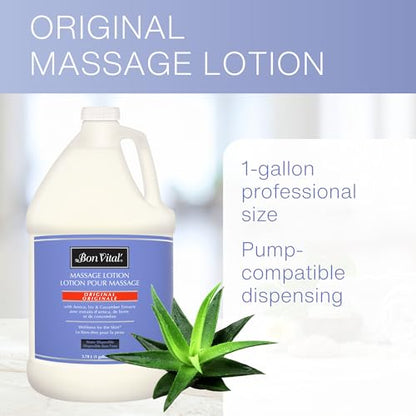 Bon Vital Original Massage Lotion, 1 Gallon Pail, Non-Greasy, Dry Skin - size: 1 Gallon