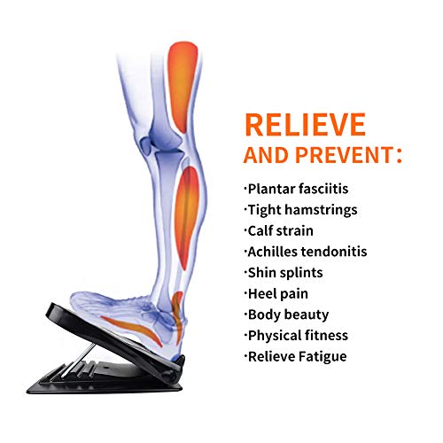 Slant Board, Adjustable Incline Board and Calf Stretcher, Stretch Board for Stretching Tight Calves or Plantar Fasciitis，Foot Stool Adjustable Strength Training Equipment Leg Exercise Machines - color: Black
