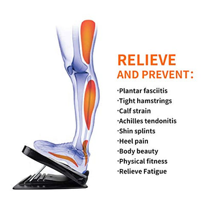 Slant Board, Adjustable Incline Board and Calf Stretcher, Stretch Board for Stretching Tight Calves or Plantar Fasciitis，Foot Stool Adjustable Strength Training Equipment Leg Exercise Machines - color: Black