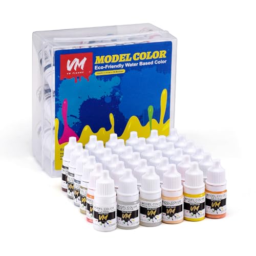 VM Game Color Model Paint,Acrylic Paint for Miniature Figures,Models,Crafts | 5ml x36 Bottles Water-based Miniature Paint Kit for Game Figures Plastic Model Painting for Plastic/Metal/Resin/ Models - color: 36 Color Game Colors