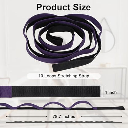 Amrules Yoga Strap for Stretching, Black