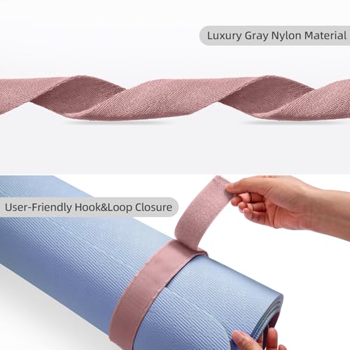 Trilancer Yoga Mat Strap with Hook and Loop Closure - Mat Not Included - color: Pink