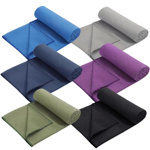 Breling 3팩 66x185.4cm(26x73인치) 핫 요가 매트 타월 팩 미끄럼 방지 요가 매트 체육관 땀 흡수 극세사 타월 필라테스 운동 여성 남성용 - color: 블랙, 그레이, 그린, 퍼플, 로얄블루, 다크 블루