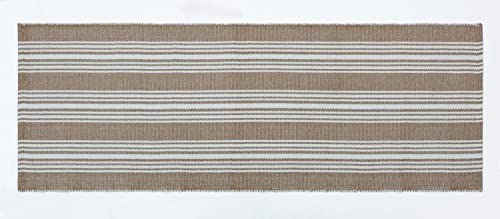 Hand Woven 100% Cotton Yoga Mat- Thick Handloom Made in India- for Gym Floor Exercise - Runner for Bedroom - color: Beige