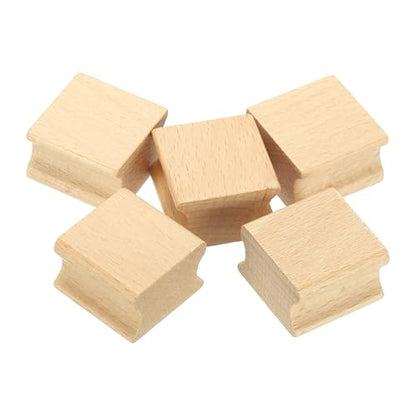 PATIKIL 30x30mm Blank Wood Rubber Stamp Mounts, 5Pcs Wooden Rubber Stamp Handle Hard Wooden Blocks for Making DIY Crafting, Brown - size: 30x30mm