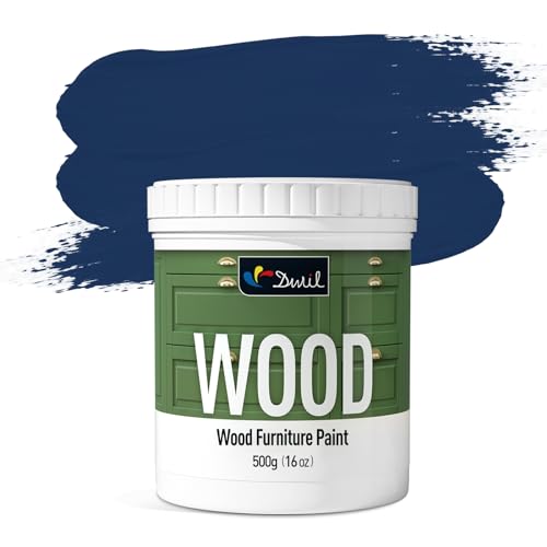 DWIL Matte Finish Furniture Paint - 16 Oz Wood Paint for Cabinets, Doors, Tables, and Dressers Refinishing - Water-Based, Non-Toxic & Odorless, Easy to Apply(Ambassador blue)-Without Tools - color: Ambassador blue, size: 16 Ounce (Pack of 1)