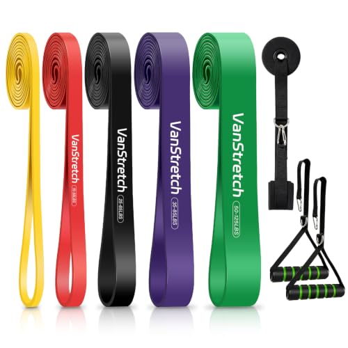 Resistance Bands for Working Out,5-Level Elastic Exercise Bands | Pull Up Assistance Bands Set for Men & Women, Stretch Bands for Exercise,Home Workouts,Fitness,Training & Physical Therapy - color: multicolored