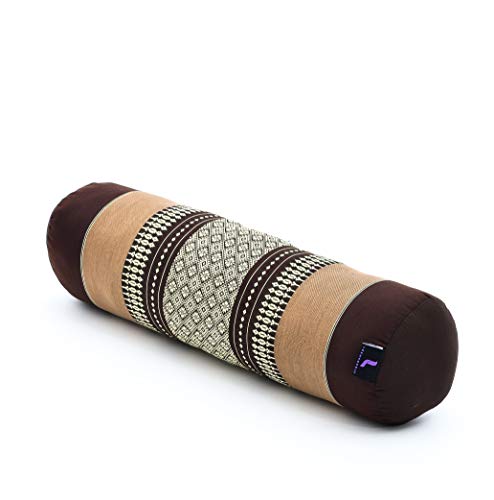 Leewadee Small Yoga Bolster – Shape-Retaining Cervical Neck Roll, Tube Pillow for Comfortable Reading, Kapok Filling, 22 x 6 x 6 inches - color: Sf10 - Brown