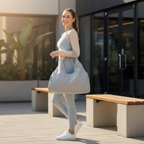 Forestfish Gym Bag For Women With Shoes Compartment & Wet Dry - color: Grey
