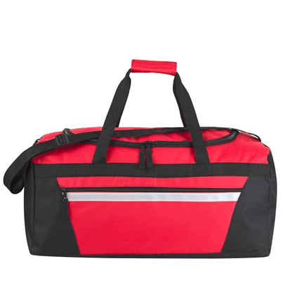 40 Liter, 22 Inch Reflective Duffle Bag with Shoulder Strap for Men, Women, Travel - color: Red