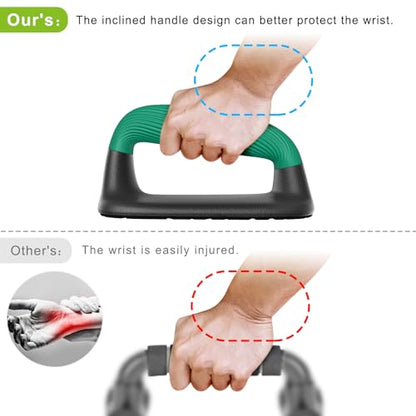 Kipika Push Up Bars, Pushup Stands, Anti-Slip Soft Plastic Push Up Handles, Bottom Anti-Slip Pad, Strength Training Equipment, Perfect for Floor Workout Exercise - color: E: Black & Green