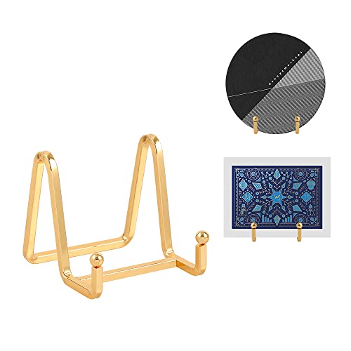 DIDUDIDU Plate Holder Easel Display Stand - Metal Plate Stands for Display - Tabletop Picture Stand - Gold Iron Easels for Display Pictures | Photo Frames | Book | Decorative Plates | Plaque - size: 3 inch-2