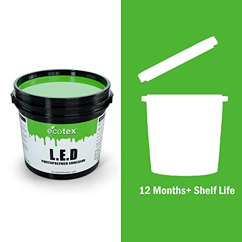 Ecotex® LED Green Pre-Sensitized Photo Emulsion - Silk Screen Emulsion, Qt | Premixed And Pre-Sensitized Photo Emulsion - No Diazo Needed, Ultra Durable, 12 Month Shelf Life, Made In The USA - Quart - size: Quart - 32 oz.