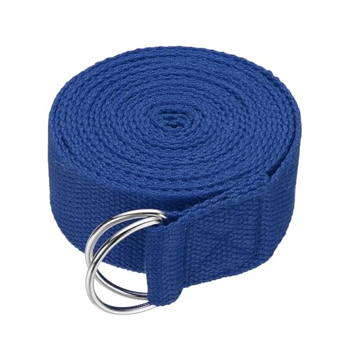 Yoga Strap for Stretching, Athletic Stretch Band with Adjustable Metal D Ring Buckle Yoga Bands - color: Blue, size: 10.5ft