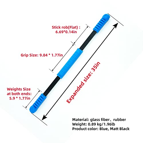 Elastic Fitness Stick Elastic Bar Body Exercise Bar Muscle Training for Exercise Tremor Stick Shoulder Rehabilitation Physical Therapy, Aerobics,Body Shaping Home Gym Yoga, Pilates - color: Blue