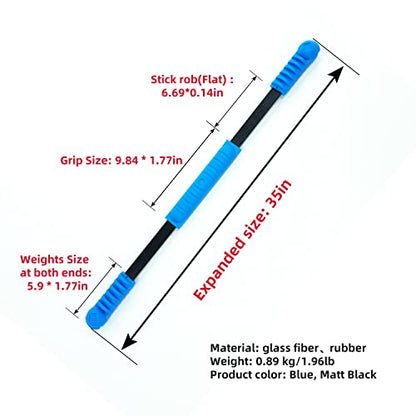 Elastic Fitness Stick Elastic Bar Body Exercise Bar Muscle Training for Exercise Tremor Stick Shoulder Rehabilitation Physical Therapy, Aerobics,Body Shaping Home Gym Yoga, Pilates - color: Blue