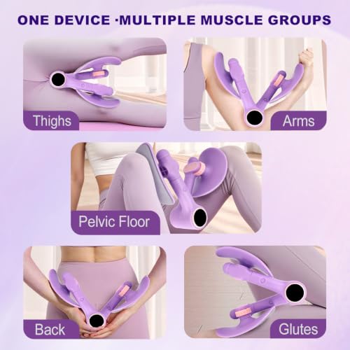 Pelvic Floor Exercise Devices 35LB Resistance Thigh Trainer with Band - size: Purple