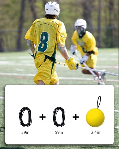 Lacrosse Trainer Ball with 2 Elastic Ropes - color: Yellow