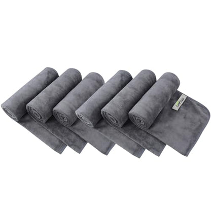 KinHwa 남성용 체육관 타월, 빠른 건조 극세사 스웨트 타월, 6팩 그레이 - color: 회색., size: 16inchx31inch 6 Pack