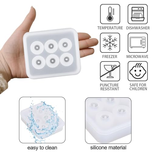 Silicone Resin Bead Molds Set, 2 Pack Round Ball Molds with Holes, DIY Jewelry Making Tools - color: White(LJ-114)