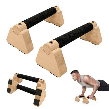 Parallettes Bars - Wooden Calisthenics Equipment for Handstand Training, Push Up Bars & Calisthenics Bar - Handstand Blocks and Pushup Handles for Men - size: 25cm