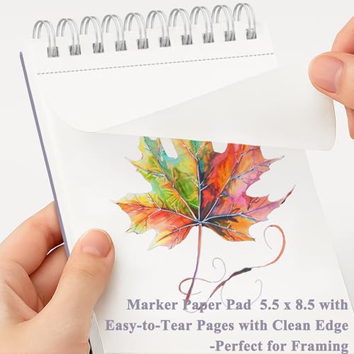 Fuxi Marker Paper Pad, 120lb/200gsm Art Paper of Markers, 2-Pack, 50 Sheets Per Pad (5.5" x 8.5"). - color: Lavender Purple