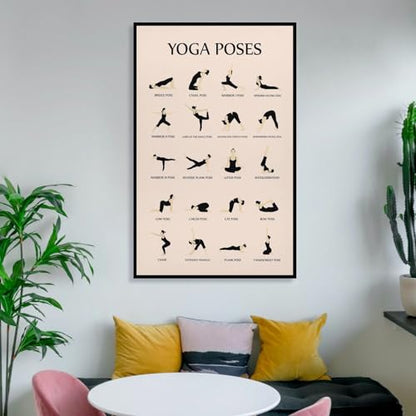 CYPGTBCK Yoga Poster for Beginners Home Gym Workout Canvas Art Poster And Wall Art Picture Print Modern Family Bedroom Decor Posters 16x24inch(40x60cm) - size: 24"L x 16"W
