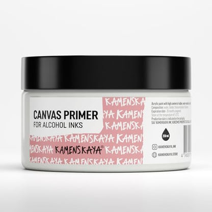 KAMENSKAYA White Acrylic Gesso Primer for Alcohol Ink Painting on Canvases, 8.45 fl oz (250 ml) - color: White, size: 8.45 Fl Oz (Pack of 1)