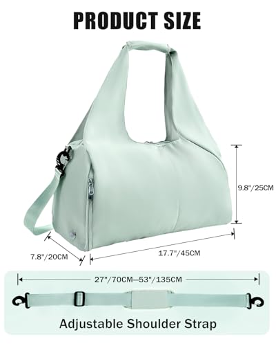 RHDZO Gym Bag for Women with Shoe and Wet Compartments, Yoga Mat Holder - color: Green