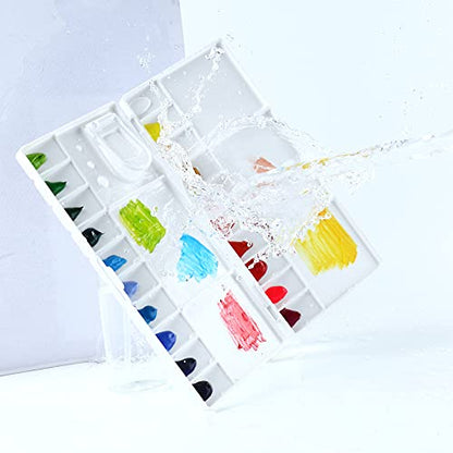 Transon 25wells Compact Paint Palette Box with Lid for Paint Color Mixing - size: 25 Wells