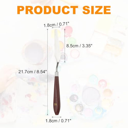 HARFINGTON 5pcs Palette Knife Painting Tool 3.35" x 0.71" Stainless Steel Art Spatula Pallet Knives Scrapers Tools with Plastic Handle for Acrylic Oil Canvas Mixing Spreading, Red/Silver - size: 3.35" x 0.71"