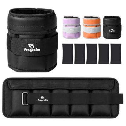 Fragraim Adjustable Ankle Weights for Women and Men, 1 Pair (2–10 lbs) - color: Black