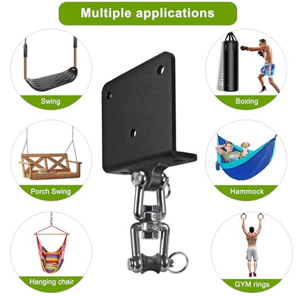 BeneLabel Heavy Bag Hanger for Punching Bag Beam Mount Hardware 360° Rotation Boxing Bag Ceiling Mount I-Beam Hanger for Hanging Heavy Punching Bags Wall Hangers - color: 360° Open-end clasps