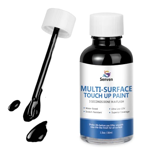 Black Touch Up Paint High-Gloss Black Multi Surface Acrylic Touch Up Paint Pen Scratch Repair for Metal,Wall,Cabinets,Appliances,Wood,Door,Furniture,Enamel 1.5 Fl Oz - color: Black - 1.5 oz