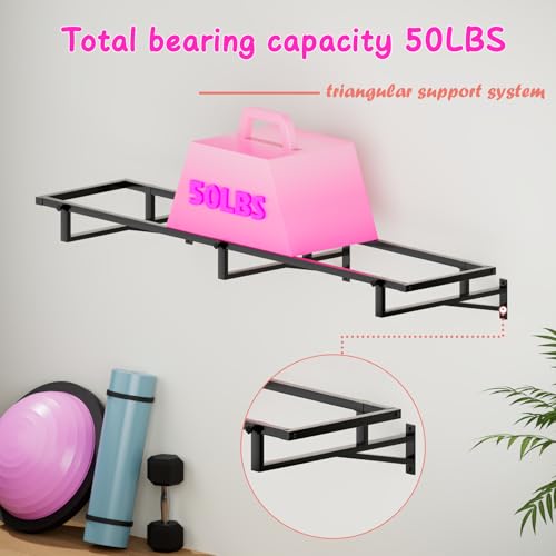 Yoga Ball Holder - Extra Large Wall Rack for Gym Garage Storage, Suitable for Stability/Theraband/Exercise/Barre Balls and Yoga Block