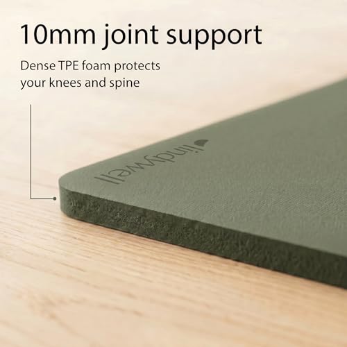 Lindywell Pilates Yoga Workout Mat Non Slip 6mm, 8mm, 10mm Thick - 6ft x 26in - color: Dark Olive, size: 8mm