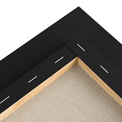 10Pcs Black Canvases, Multi Pack 4x4, 5x7, 8x10, 9x12, 11x14 | Stretched Canvases, Set of 10, Primed 100% Cotton, Artist Blank Canvas Boards for Painting, Acrylic Pouring, Oil Paint Art - color: Black, size: Multi Size-10 Pcs