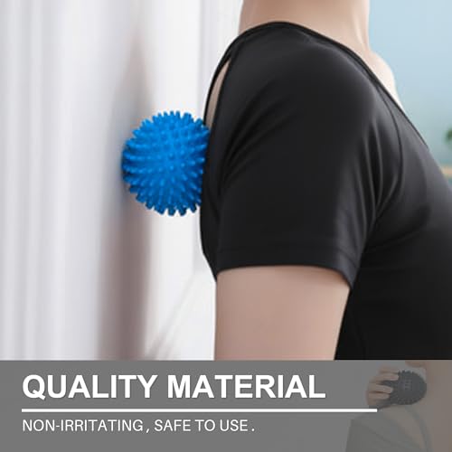 LEZER Spiky Massage Ball, Trigger Massage Point, Plantar Fasciitis, Deep Tissue Myofascial Release Tool, Foot Massager, Muscle Knot Relief, Physical Therapy, 3 in（Blue） - style: 01－3.0 in