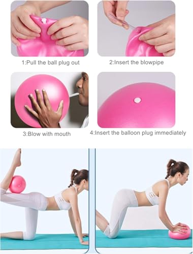 YXILEE Pilates Ring Circle Set - Workout at Home Workout Equipment Women - Booty Bands Stretching Equipment Pilates Mini Exercise Ball for Legs Arms and Thighs - color: Blue