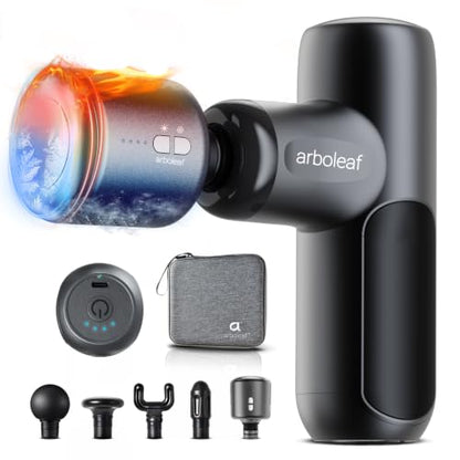 arboleaf Mini ThermaCool Massage Gun, Hot & Cold Percussion Muscle Relief - color: Gunmetal Gray