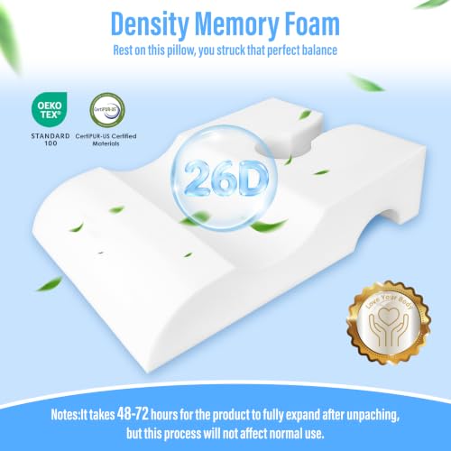 LEBENGURU Face Down Pillow for Eye Surgery Recovery, Memory Foam | Removable washable cover, Prone Massage Pillow for Sleeping & Stomach Sleepers, BBL Pillows for Bed with Non-Slip